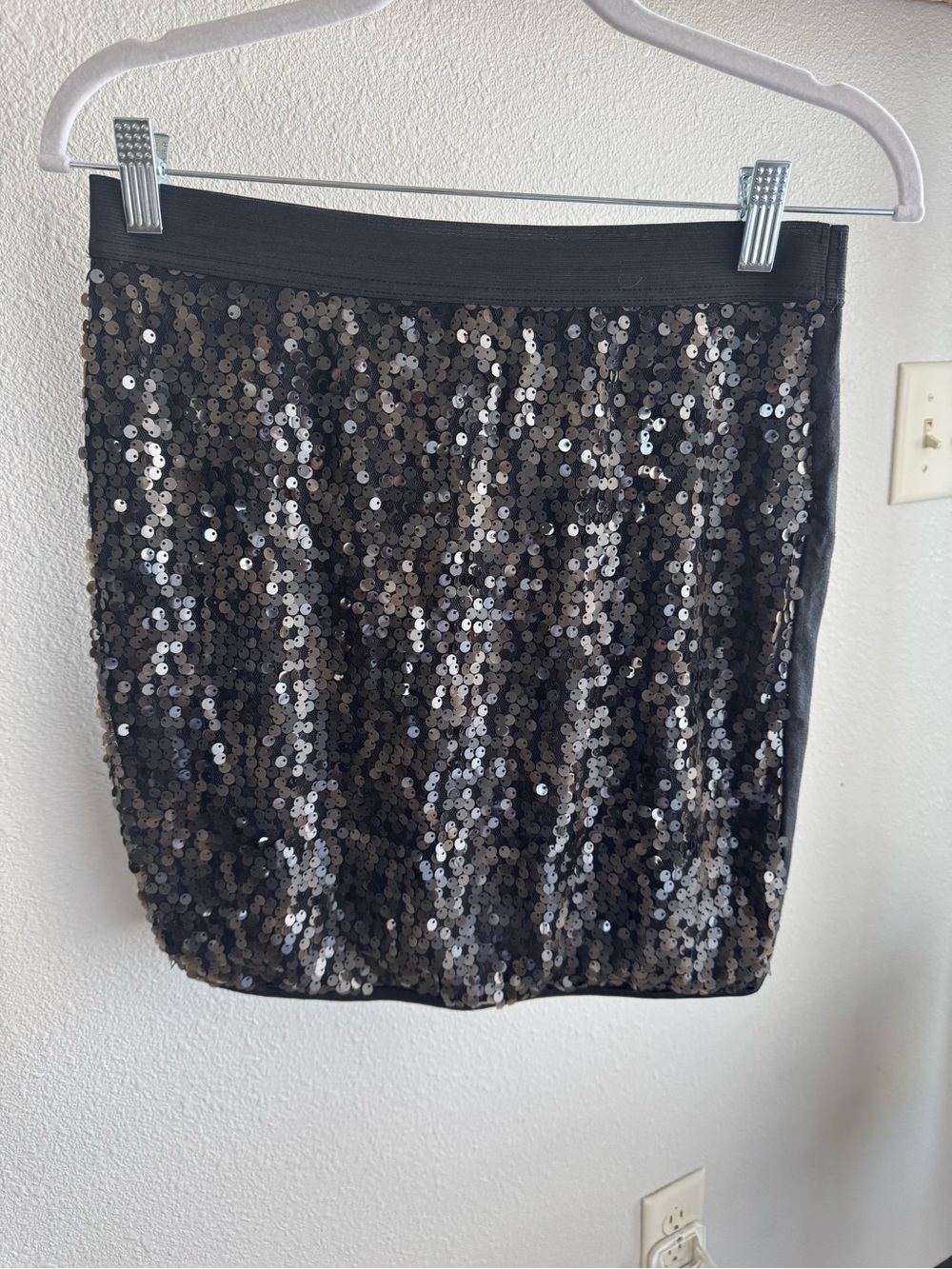 Retro BONGO Black Sequin Mini Skirt